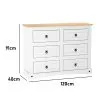 Comoda 6 Cajones Linea Mexicana Cajonera Para Dormitorio E1634 en Blanco con tapa nogal - Sillones y sofás, Uruguay | Soy Hogar, vista 5 de 8