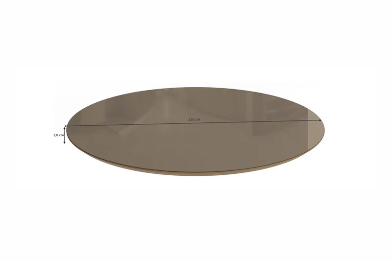 Mesa Elma Redonda 120cm - Madera Maciza y Vidrio Sobrepuesto en Blanco - Mesas de comedor, Uruguay | Balton, vista 5