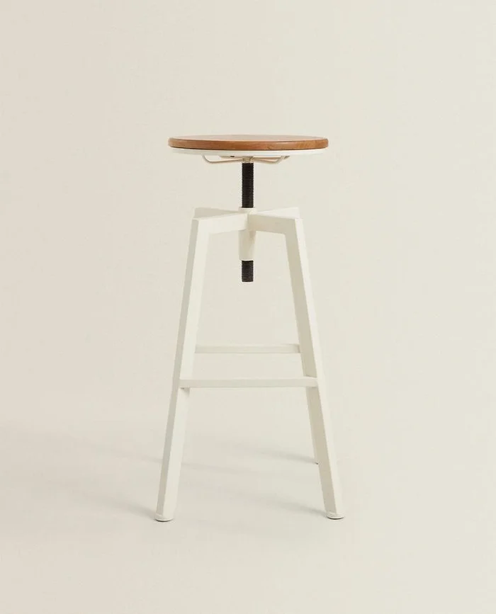 TABURETE ALTO GIRATORIO MADERA Y METAL - Sillas, Uruguay | Zara Home, vista 2