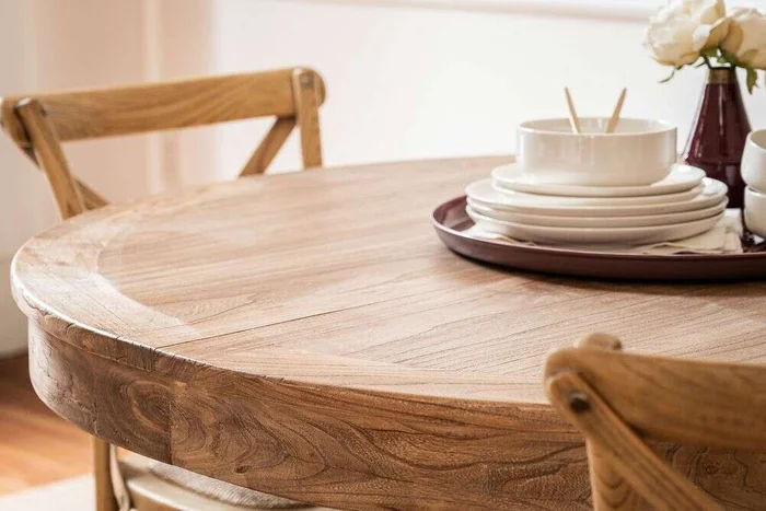MESA COMEDOR EXTENSIBLE - 1.20 A 1.70 MTS - OLMO en Madera natural - Mesas de comedor, Uruguay | La Iberica, vista 11