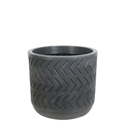 Maceta Marajoara I 35x38 Plastico Negro en Negro - Jarrones, Uruguay | Divino