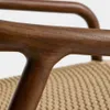 Butaca Derile de madera maciza de roble acabado nogal y cuerda de papel beige en Marrón - Butacas, banquetas y puffs, Uruguay | Kavehome, vista 5 de 10