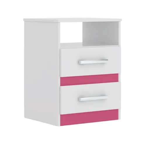 Mesa de luz 2 cajones dormitorio varios colores en Castaño/avela – Blanco/Lila – Blanco/Rosa - Sillones y sofás, Uruguay | Soy Hogar