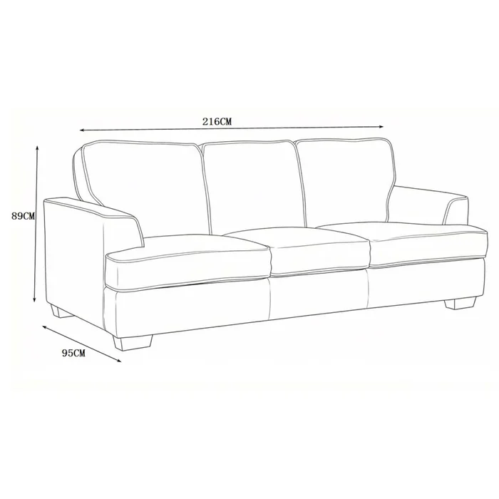 Sofá 3 Cuerpos Tela Natural-beige Austin Natural en Madera natural - Sillones y sofás, Uruguay | Divino, vista 7