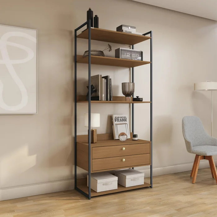 Closet Abierto Modular P49 - Linea Industrial en Madera natural - Roperos y placares, Uruguay | Balton, vista 2