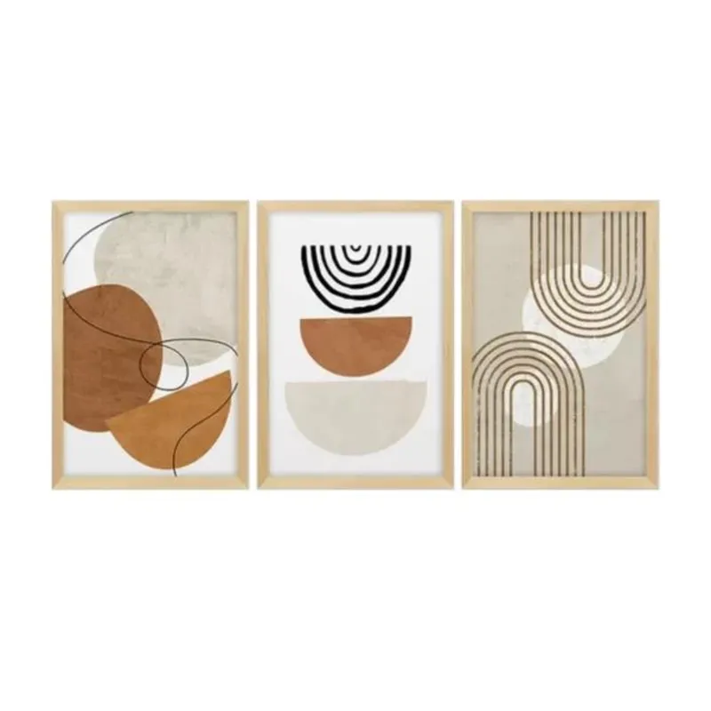 Kit 3 Cuadros - Abstracto Marrón - 30 × 40 - Decoración de pared, Uruguay | Berna home