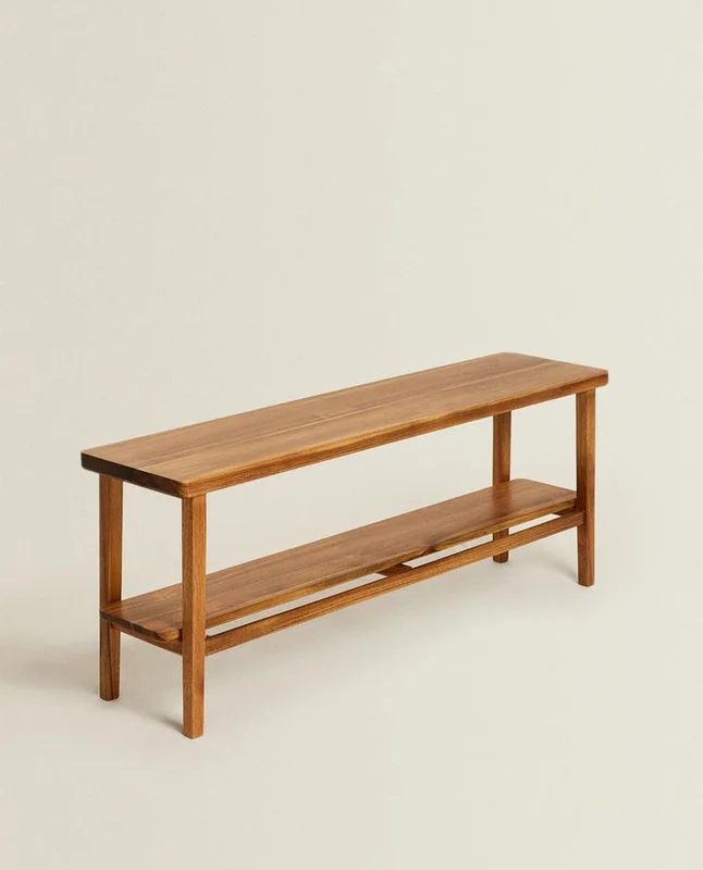 BANCO DOBLE DE ACACIA en Madera natural - Butacas, banquetas y puffs, Uruguay | Zara Home, vista 3
