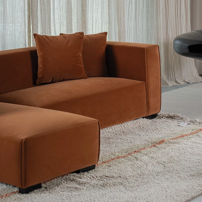 Sofá Nashville - Terracota - Chaise derecho en Marrón - Sillones y sofás, Uruguay | Walnut, vista 3