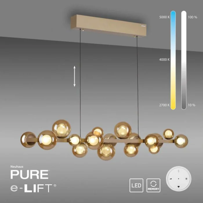 Colgante led 18 esferas 32w motorizado a control remoto con varias funciones - DORADA en Dorado - Lámparas colgantes, Uruguay | Iluminica, vista 5
