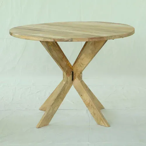 M168 Mesa plegable redonda en Madera natural - Mesas de comedor, Uruguay | Victoriana