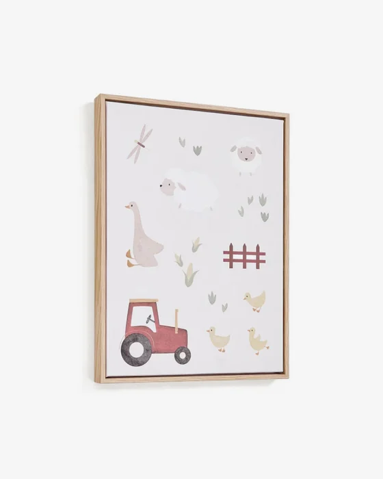 Cuadro Pecky de animales y tractor multicolor 40 x 30 cm en Multicolor - Decoración de pared, Uruguay | Kavehome
