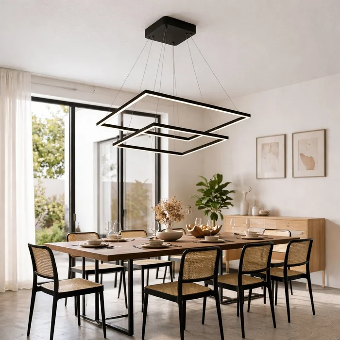 Colgante led dos Marcos 60 + 40cm 70W Dimerizable NEGRO en Negro - Lámparas colgantes, Uruguay | Iluminica