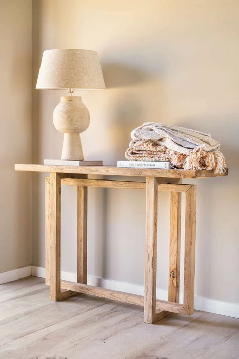 MESA DE ARRIMO / CONSOLA GEO - OLMO - 1.20 MTS en Madera natural - Bibliotecas, Uruguay | La Iberica