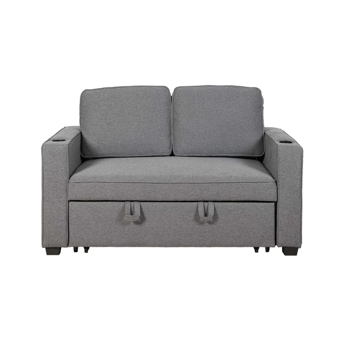 Sofá Cama 2 Cuerpos Tela Gris Miley Gris Osc en Gris - Sillones y sofás, Uruguay | Divino, vista 4