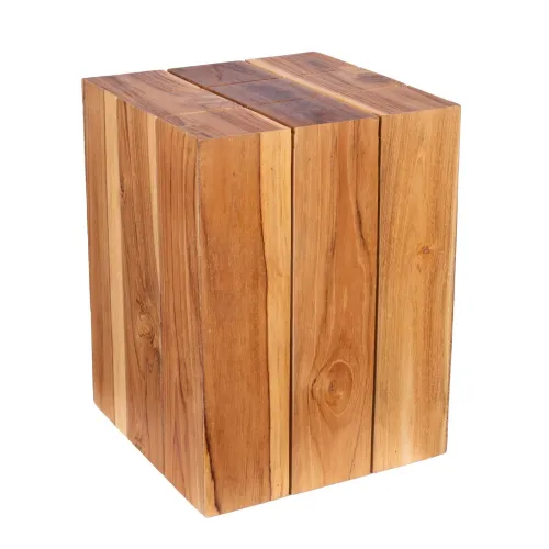 Taburete Madera Natural-beige Bevin Block en Madera natural - Decoración, Uruguay | Divino