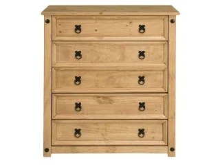 Comoda 5 cajones Cera/Blanco LINEA CORONA MADERA en BLANCO CERA - Cómodas, Uruguay | Quesal, vista 12