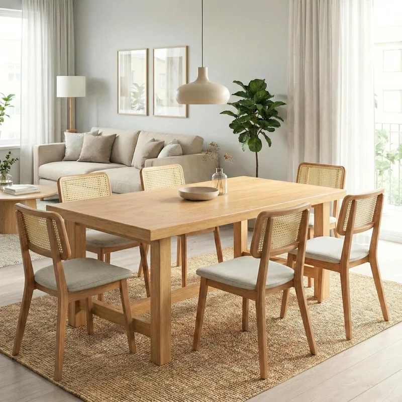 Mesa de comedor Madera Maciza Toronto 160 cm - Línea Serena en Madera natural - Mesas de comedor, Uruguay | Ecowood, vista 4