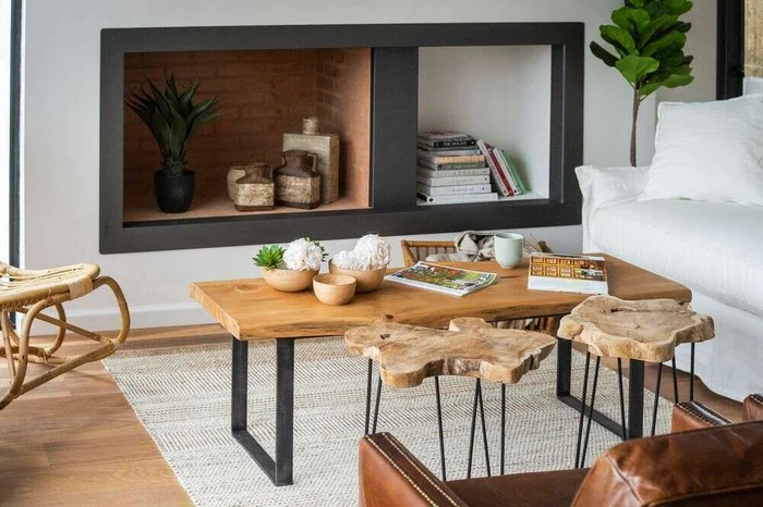 MESA TRONCO IRREGULAR - 1.45 X 0.50 en Madera natural - Mesas de living, Uruguay | La Iberica, vista 19