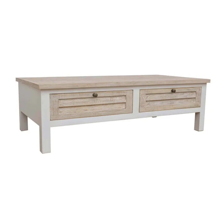 Mesa Ratona Madera-de-mango Natural-beige Costa Natural Blanco en Blanco - Mesas de living, Uruguay | Divino, vista 3