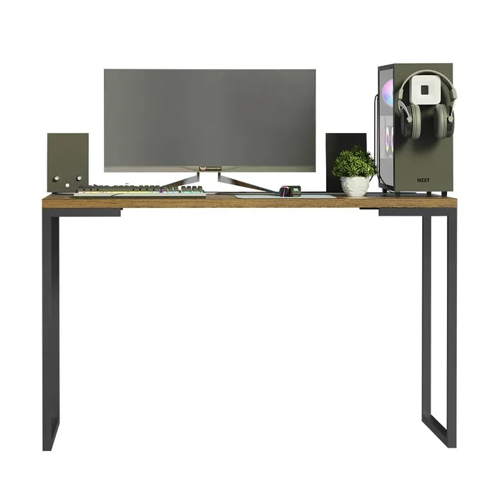 Mesa de escritorio Industrial Madera y Hierro 120cm en Negro - Escritorios, Uruguay | Balton, vista 18