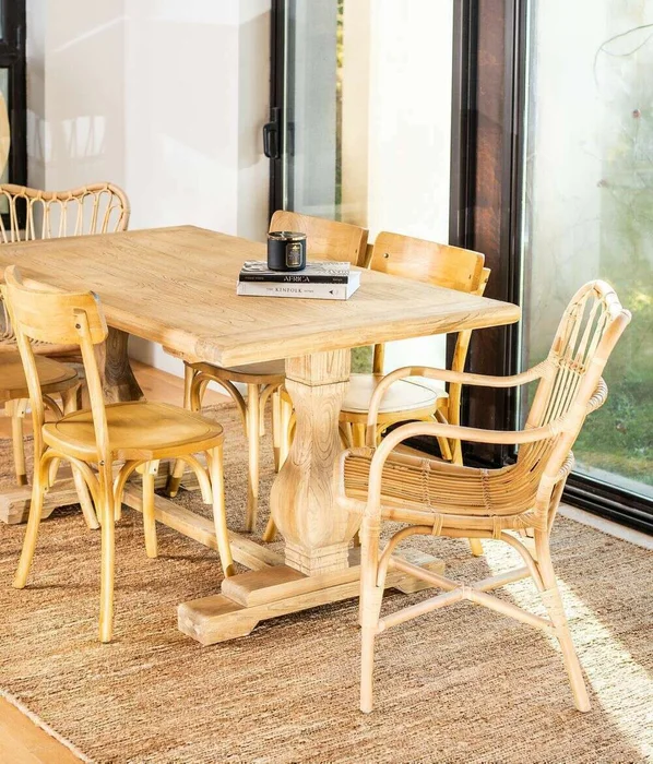 MESA COMEDOR DE OLMO ISABEL - 1.60 X 0.90 MTS en Madera natural - Mesas de comedor, Uruguay | La Iberica, vista 7