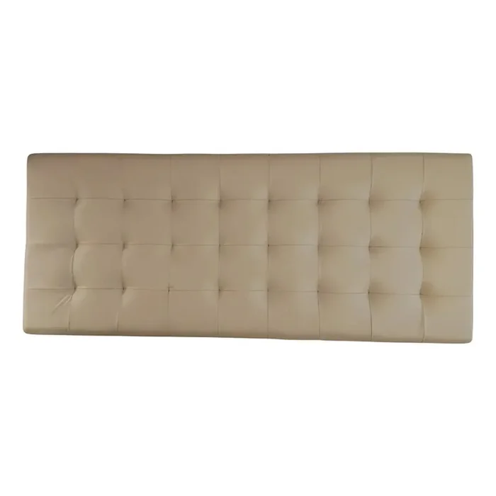 PANEL LINA CAPITONEADO TAPIZADO EN CUERO COLOR PERLA en Beige, Uruguay | Champagne Home, vista 3