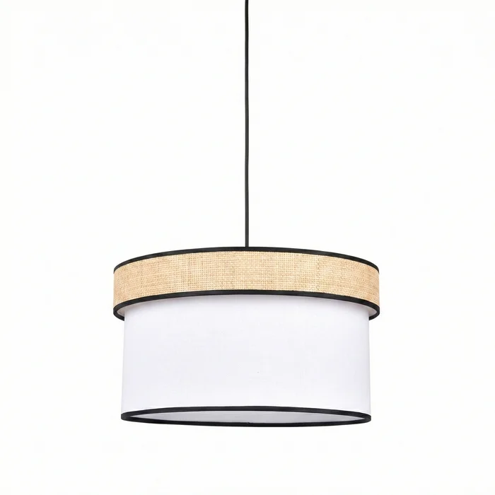 Colgante Duo Organic White & Straw en Beige - Lámparas colgantes, Uruguay | La Perla