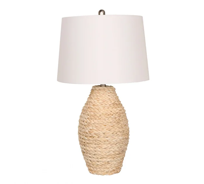 Lampara de mesa - Rattan Trenzada en Beige - Lámparas de mesa, Uruguay | Rústico Hogar