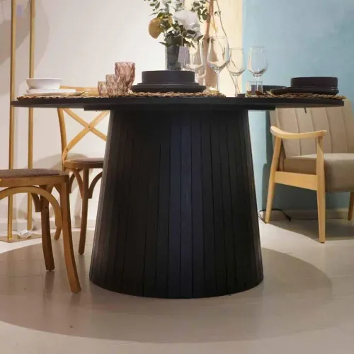 Mesa de comedor listones redonda - Mesas de living, Uruguay | FMB