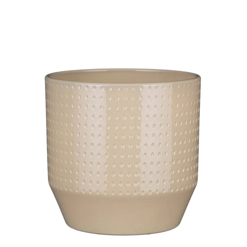 Maceta Ceramica Natural-beige Nola en Beige - Jarrones, Uruguay | Divino
