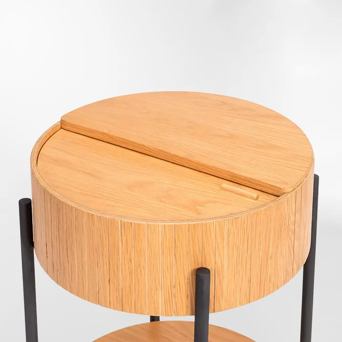 MESA AUXILIAR SLIDES BEIGE CIRCULAR en Madera natural - Mesas de comedor, Uruguay | Viasono, vista 3