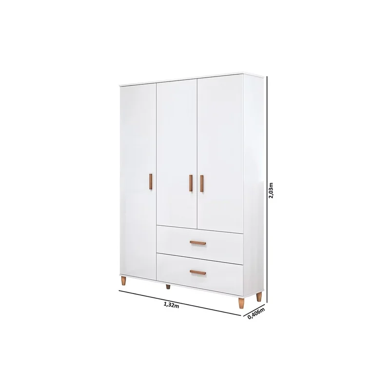ROPERO RETRO MILKA SLIM BLANCO 346501881 en Blanco - Roperos y placares, Uruguay | Rosas Hermanos, vista 3