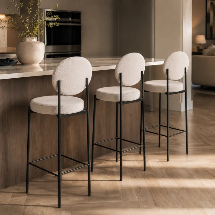 Banqueta Elza en FLame gelo - T47 / ACERO INOX.Negro - Sillas, Uruguay | Casa Brava, vista 2