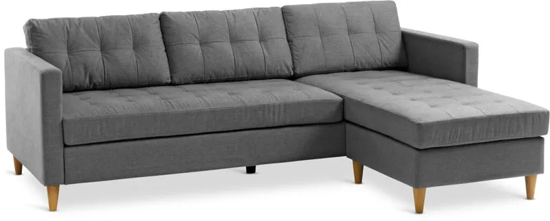 Sofá FALSLEV chaise longue tela gris en Gris - Sillones y sofás, Uruguay | JYSK