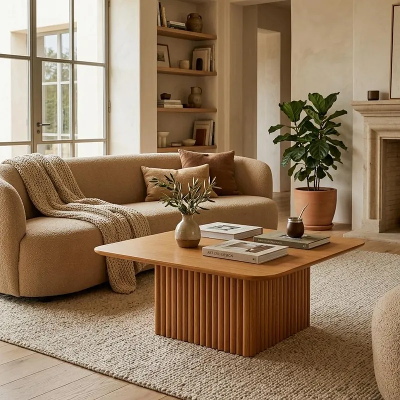 Mesa de Living de Madera Omega en Madera natural - Muebles, Uruguay | Indrana