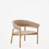 Sillón Arinella de madera maciza de acacia acabado tono natural y cuerda beige FSC 100% en Beige, Marrón, Natural - Butacas, banquetas y puffs, Uruguay | Kavehome, vista 1 de 10