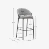 Taburete Eamy - gris claro chapado en fresno con acabado negro y metal negro altura 77 cm en Negro - Butacas, banquetas y puffs, Uruguay | Kavehome, vista 8 de 8