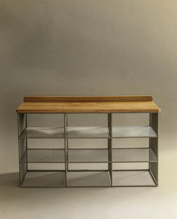 BANCO ZAPATERO DE METAL Y MADERA en Madera natural - Aparadores y recibidores, Uruguay | Zara Home, vista 7