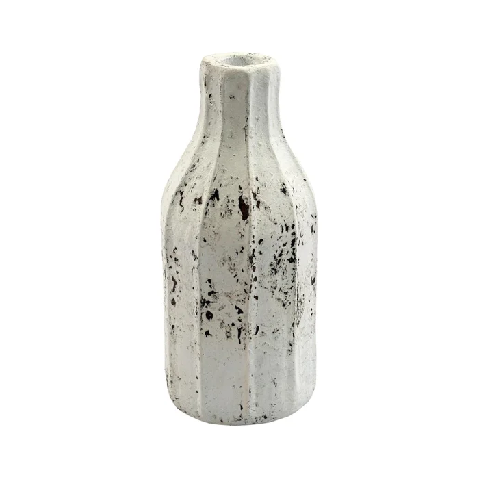 Jarrón Decorativo Nala 15*15*30, Terracota Blanco Blanco en Blanco - Jarrones, Uruguay | Divino