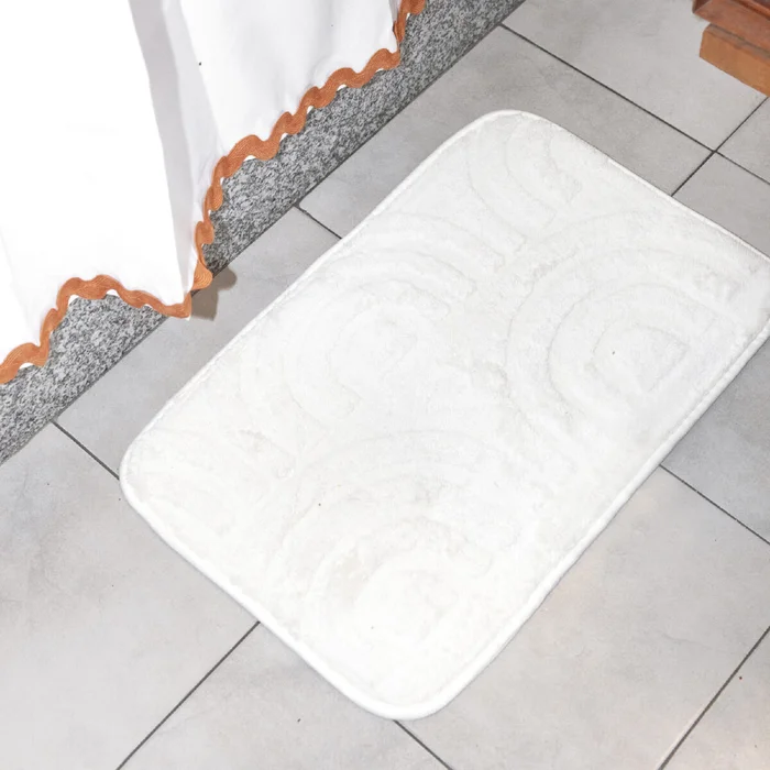 Alfombra de baño antideslizante semicirculos en Blanco - Alfombras, Uruguay | Buho Store