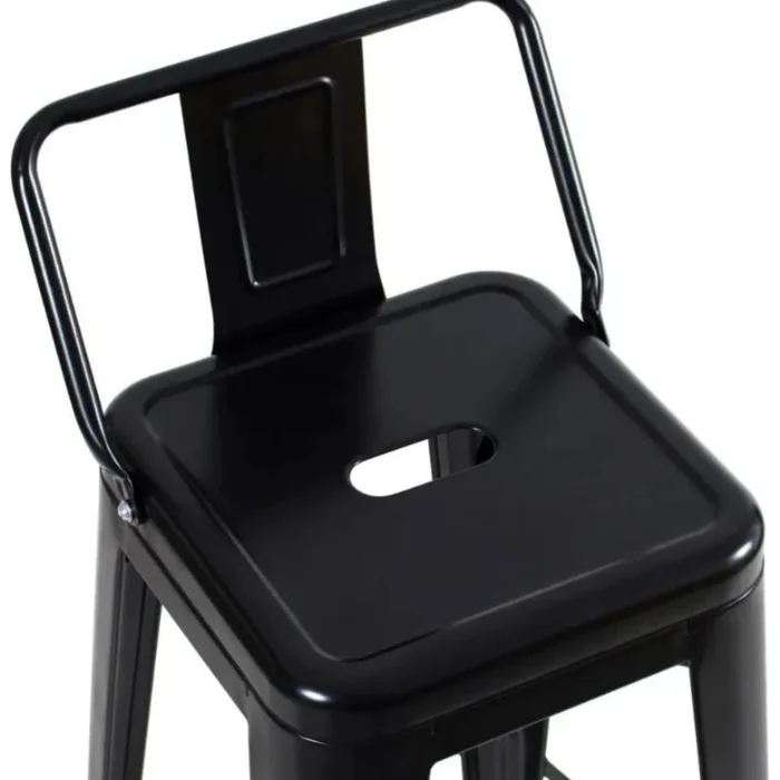 Banqueta Butaca con Respaldo Metal - Tolix - Negro en Negro - Butacas, banquetas y puffs, Uruguay | Ecowood, vista 4