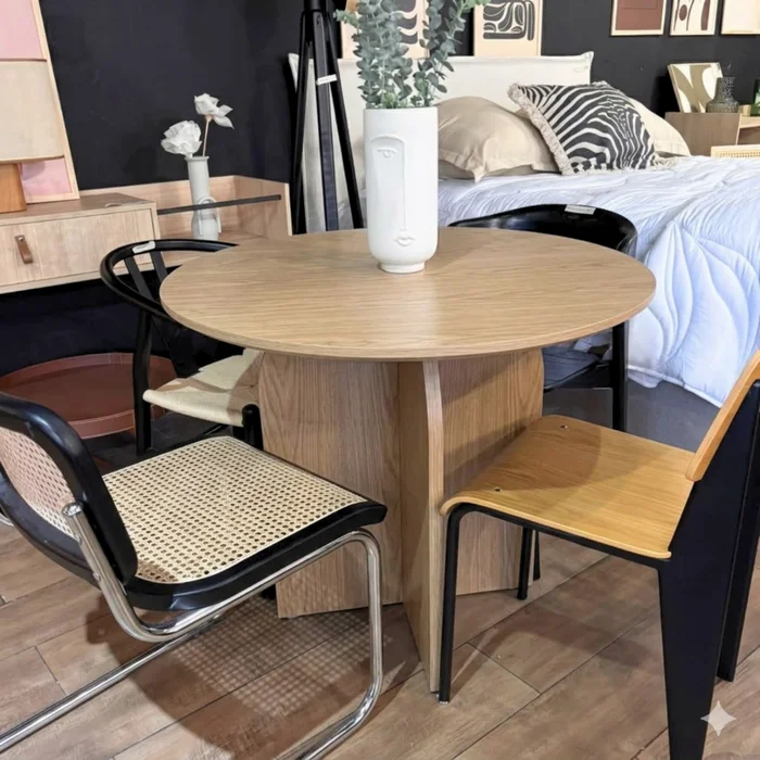 Mesa de Comedor Arco 90x100cm – Olmo en Madera natural - Mesas de comedor, Uruguay | Berna home, vista 2