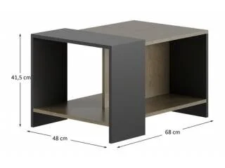 Mesa ratona diseño Nogal/Negro en Nogal blanco - Mesas de living, Uruguay | Que Sal Muebleria, vista 3