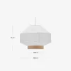 Pantalla para lámpara de techo Hila de papel blanco y chapa de madera natural - Ø 55 cm en Blanco, Natural - Lámparas colgantes, Uruguay | Kavehome, vista 7 de 7