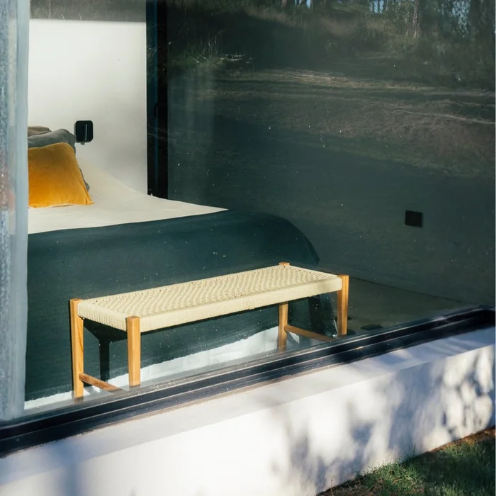 Banco de Teca y Telar Marín | Casakos Uruguay en Madera natural - Butacas, banquetas y puffs, Uruguay | Casakos, vista 5