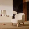Butaca Ulit de chenilla - beige y patas de madera maciza haya acabado natural en Beige - Butacas, banquetas y puffs, Uruguay | Kavehome, vista 2 de 10