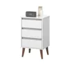 Mesa De Luz Alta 3 Cajones Estilo Retro Nórdico 100% Mdp Blanco - Respaldos de cama, Uruguay | Soy Hogar, vista 1 de 6