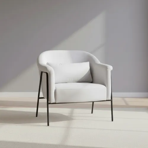 Butaca Tela-y-metal Natural-beige Lyon Natural en Madera natural - Sillones y sofás, Uruguay | Divino