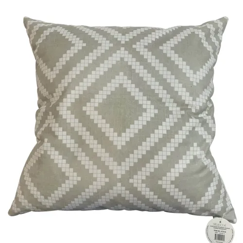 ALMOHADON ESTAMPADO 45x45CM ROMBOS GRIS/BLANCO en Gris - Textiles, Uruguay | Koz