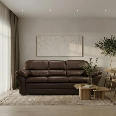 Juego de living 3+2 Cuero Natural en Marrón - Sillones y sofás, Uruguay | La Cueva Muebles, vista 9